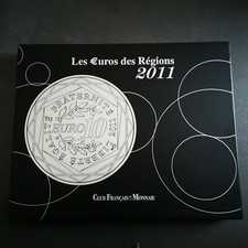 Rare Coffret numéroté des 10 euros Argent des Régions de France 2011 Neuves
