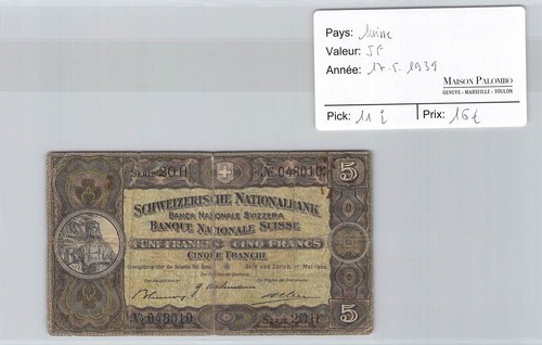 Billet suisse francs - -,