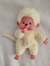 ANCIENNE Rare Kiki Jaune Clair ajena yeux bleus Made France Ajena Monchhichi