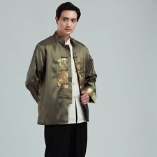 Hommes Chinois Kung Fu Vêtements Hanfu Tang Suit Veste Wing Chun Arts Martiaux