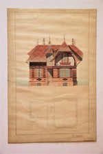 Ancien plan d'architecte d'une maison.