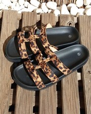 Sandale motif léopard marron