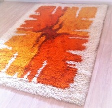 GRAND TAPIS EN LAINE HOJER WILTON DANEMARK 1960  140CMx200CM