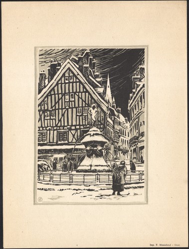 1960 gravure sur bois - 1960,