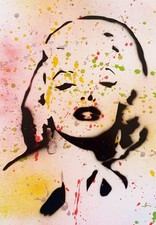 SPACO signed Marilyn MONROE tableau pop STREET ART graffe pochoir banksy
