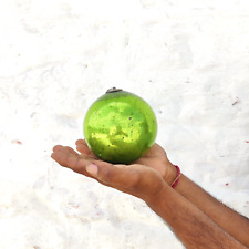 Antique Perroquet Vert Verre Balle 5 " Allemand Kugel Noël Ornement Laiton De