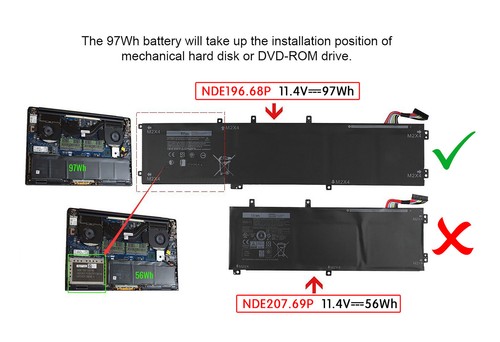 Batterie 8500mah pour dell xps - batterie,