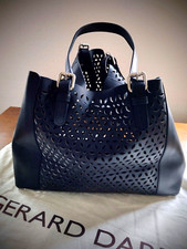 GERARD DAREL Black Leather Bag + Pouch + Dustbag RP $600