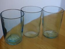 PORTIEUX 3 ANCIENS PETITS VERRES A LIQUEUR COULEUR BLEU FORME GOBELET