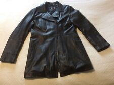 Veste,manteau 3/4 en cuir d agneau noir , femme , taille 46