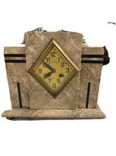 ancienne horloge a poser marbre art deco forme Losange Villemain Rive De Gier