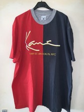 T Shirt Homme Karl Kani 2XL Comme Neuf Collector Streetwear Bicolore Noir/Rouge