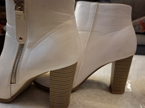 Bottines cuir blanc taille - cuir,