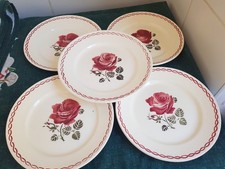 5 Assiettes Plates Faïence de