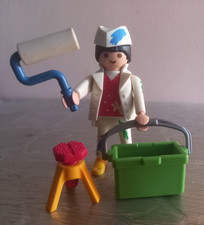 Playmobil peintre batiment décoration pinceau rouleau tabouret city 4630