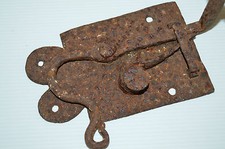 -ANCIEN LOQUET de PORTE Fer forgé XVIIIe jus de grange à nettoyer et dégripper