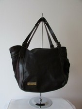 sac catherine parra cuir noir et peau de vache marron