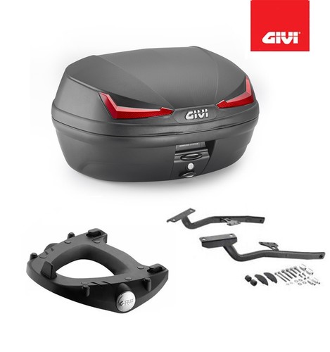 Kit top case noir givi - case,