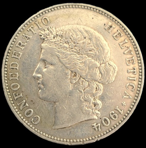 Francs tête helvetia - d'helvetia, 1904