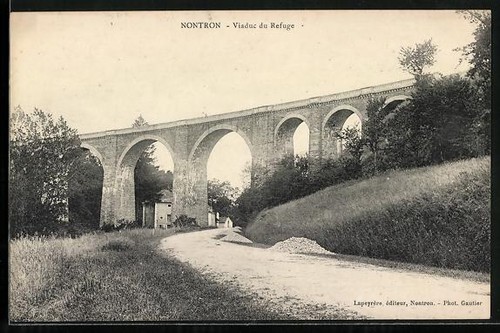 Cpa nontron viaduc refuge - cpa,