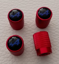 Lot 4 Bouchon De Valve En Aluminium Bleu Alpine Renault 