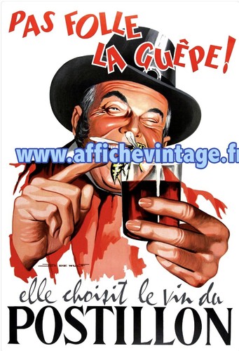 Affiche poster vin postillon - affiche,