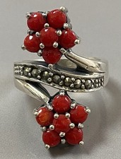 Ancienne bague argent corail