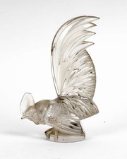 Mascotte Coq Nain Verre René Lalique R.Lalique Car Mascot Glass Rooster
