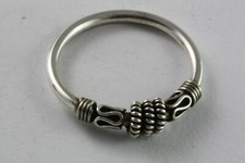 Créoles Bague de Doigt Anneau Bande Tressé Style Biker 925 Argent en / 061