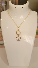 COLLIER CERCLE FLEUR BLANCHE