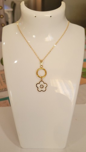 Collier cercle fleur blanche - fleur,
