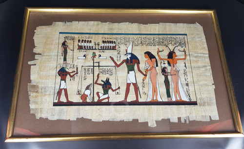 Papyrus tableau sous verre - tableau,