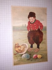 CPA , joyeuses pâques, enfant oeuf poussin (écrite affranchie 1903 )