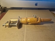 outil ancien  support étau de marotte, en bois et metal