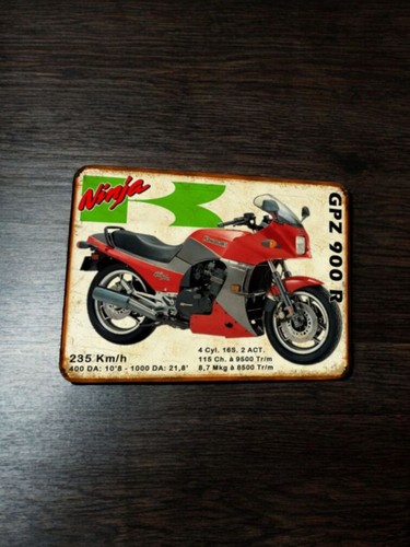 Plaque métal vintage kawasaki - métal,