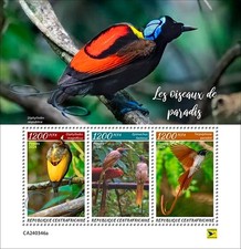 2025 09- CENTRAL AFRICA - BIRDS OF PARADISE     3V complet set  MNH ** T