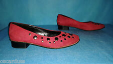 ballerines SANCHE DE LA ROSA en daim rouge p 38 fr super etat