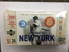 MLB 2001 Legends of New York Booster Box Factory Sealed Rare Oop 24PKS