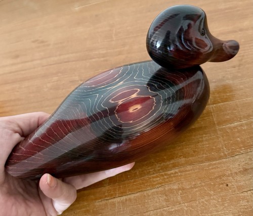 Ancien canard bois laqué - canard,