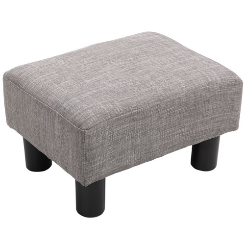 Cube linen pouf - linen,