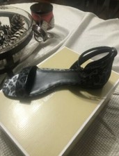 MICHAEL Michael Kors Cardi Flat Sandals Tone-on-tone metallic leopard Size 