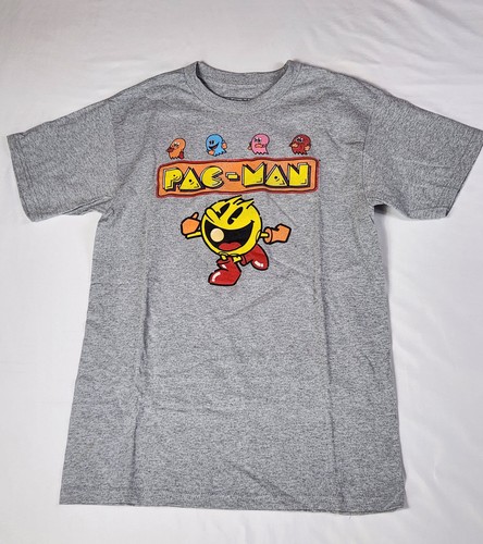 Pac man men gray graphic - pac-man, tee