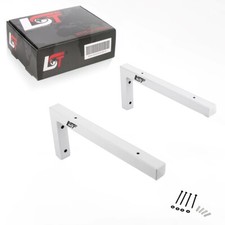 2X Console Murale Blanche 300Mm Support De Lavabo Étagère Équerre