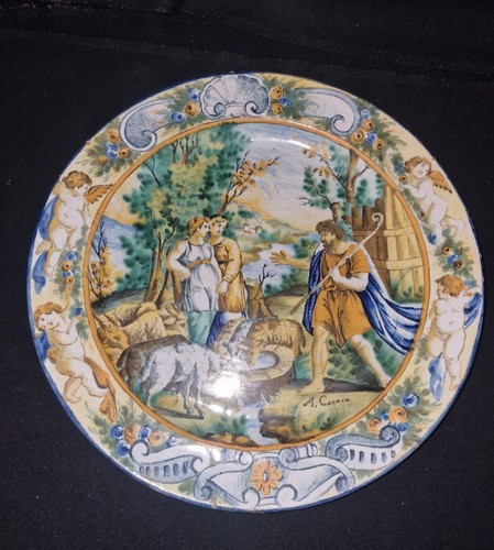 Grand plat majolique italie - plat,