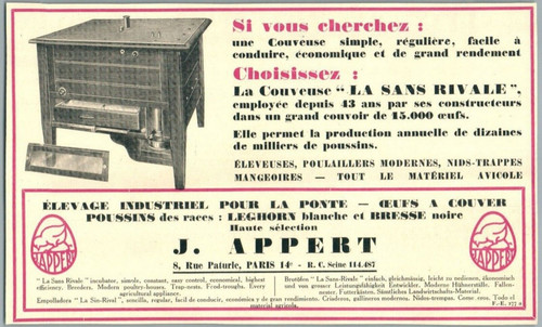 Appert couveuse production - appert,