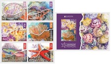 guernsey 2024 cept EUROPA Underwater Fauna Flora fish Crawfish omer 6v + ms1v