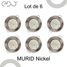 Spot de plafond encastrable MURID Rond Nickel  EDO lot de 6