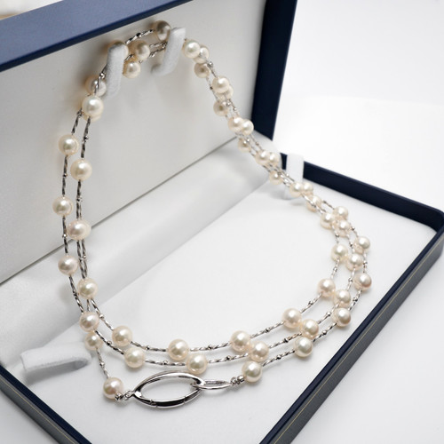 Collier rond perles - collier, en