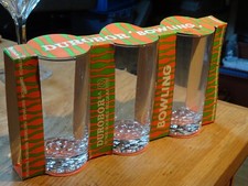 Lot 3 Grands verres Durobor Bowling H= 14 cm Vintage Années 1980 - Pack Neuf !