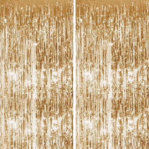Rideau métallique tinsel or - métallique,
